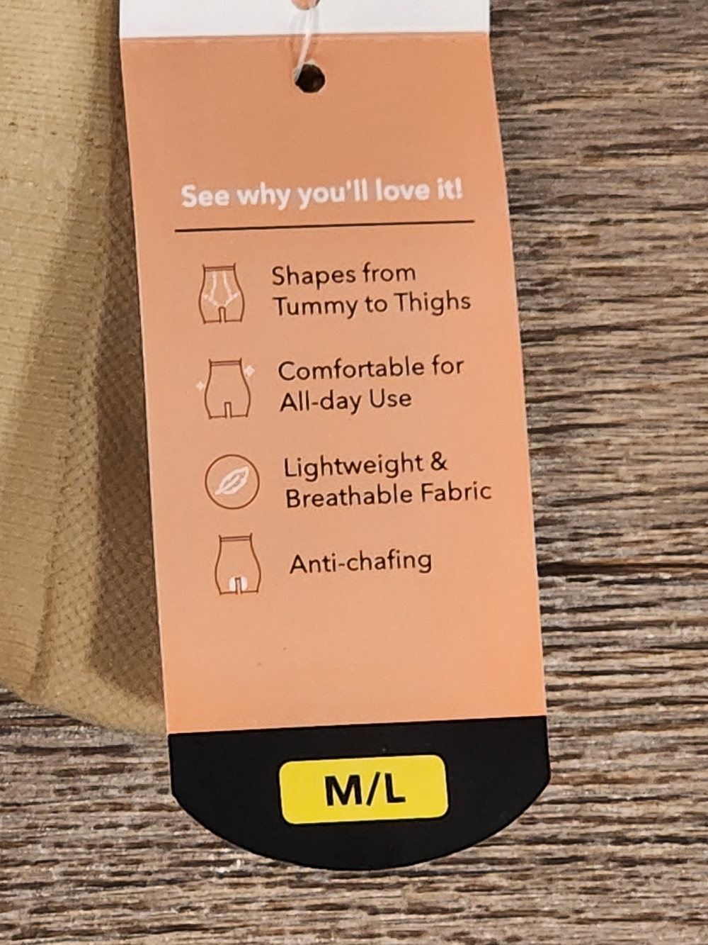 Shapermint Essentials High-Waist Beige Shaper Shorts - M/L - New NWT - Picture 6 of 6